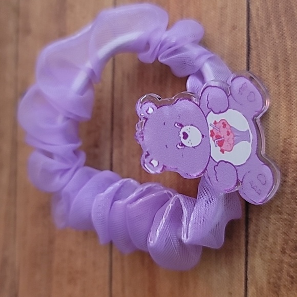 Bears Acrylic Pink and Purple Tulle Fabric Elastic Girl's Hair Crunchies - Picture 4 of 7